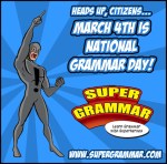 Exclamation man supports National Grammar Day!